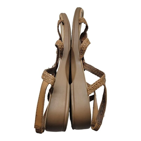 Minnetonka Brown Leather Braided Sandals Metal Decor Womens Size 12 - Picture 6 of 7